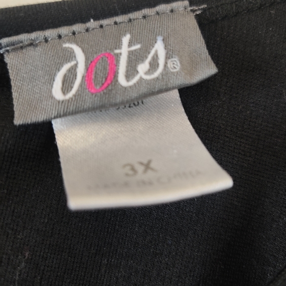 Dots๐ Plus Size Womens Peplum Top Black 3X - Picture 6 of 6